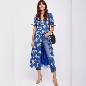 Free People Printed Love of My Life Midi Dress Sz Small